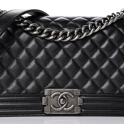 Chanel Caviar Quilted Medium Boy Flap Black 12 of 12