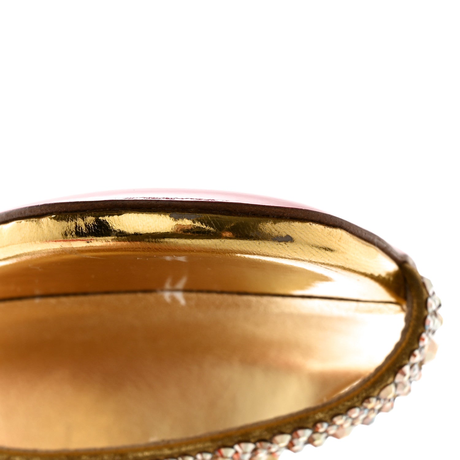 Christian Louboutin Suede Crystal Strass Rosalie 100 Sandals 37.5 Gold 15 of 23