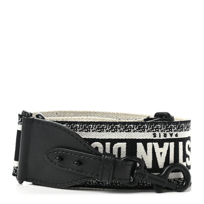 Christian Dior Canvas Embroidered Shoulder Strap Black Ultramatte 1 of 5