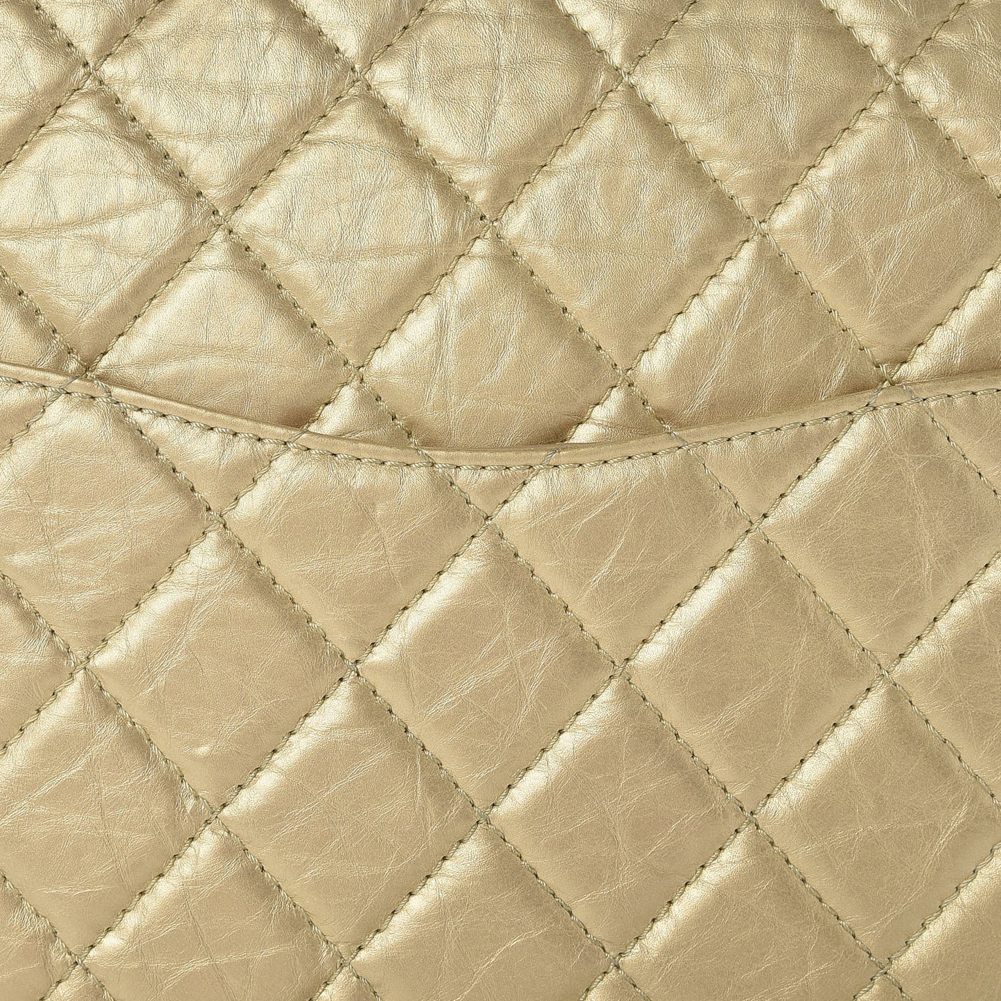 Metallic Aged Calfskin Quilted 2.55 Reissue 227 Flap Gold