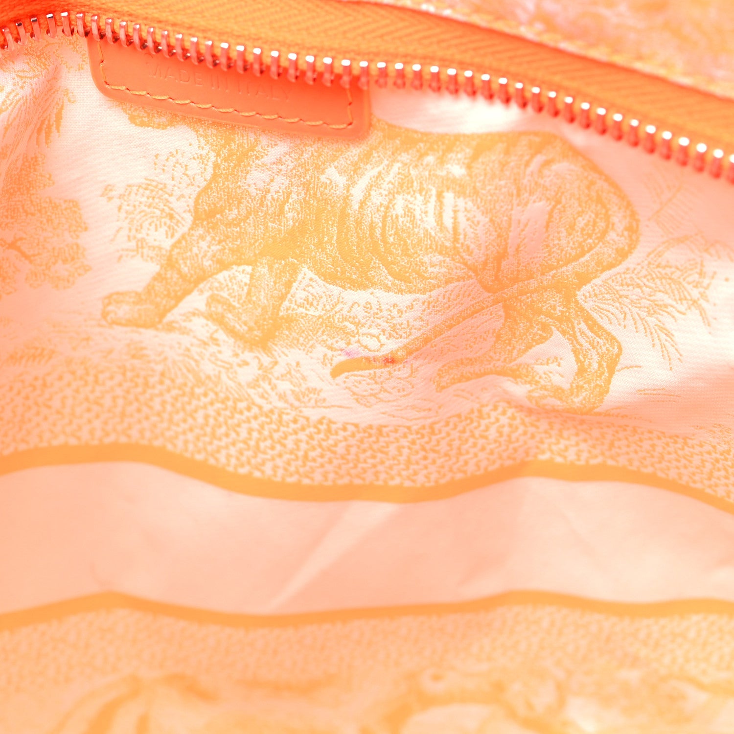Christian Dior CHRISTIAN DIOR Embroidered Toile De Jouy Diortravel Zipped Pouch Orange 10 of 11