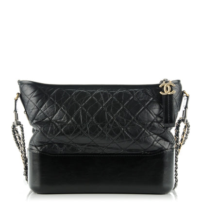 Chanel Calfskin Quilted Medium Gabrielle Hobo Black 1 of 9