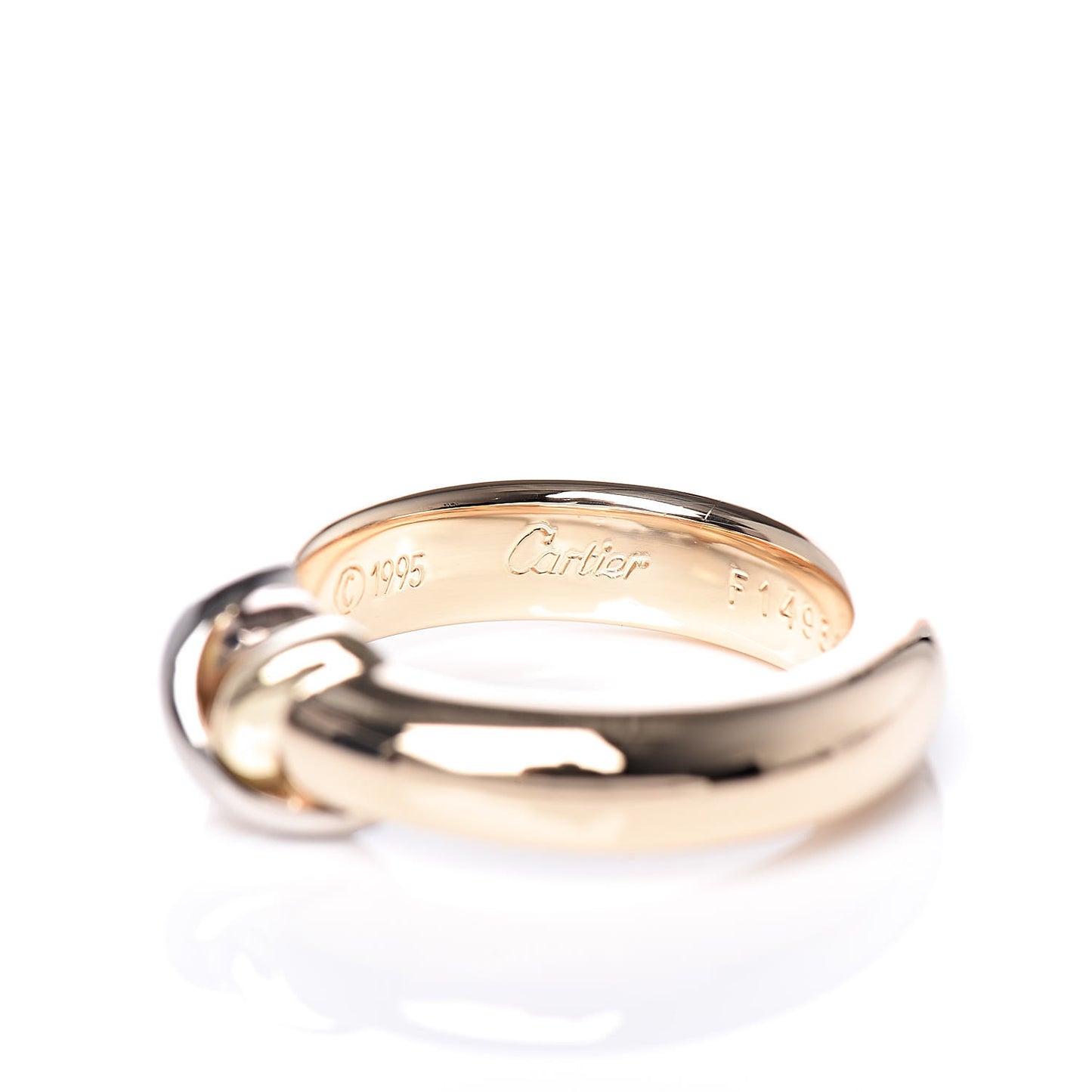 18K Yellow White Pink Gold Trinity Band Ring 49 4.75