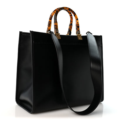 Fendi Vitello King Plexiglass Medium Fendi Sunshine Shopper Tote Black 3 of 14