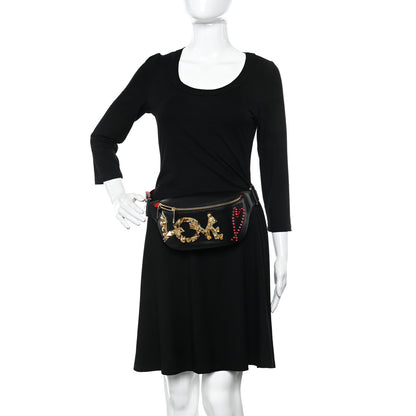 Christian Louboutin Calfskin Marie Jane Love Belt Bag Black Platine 2 of 11