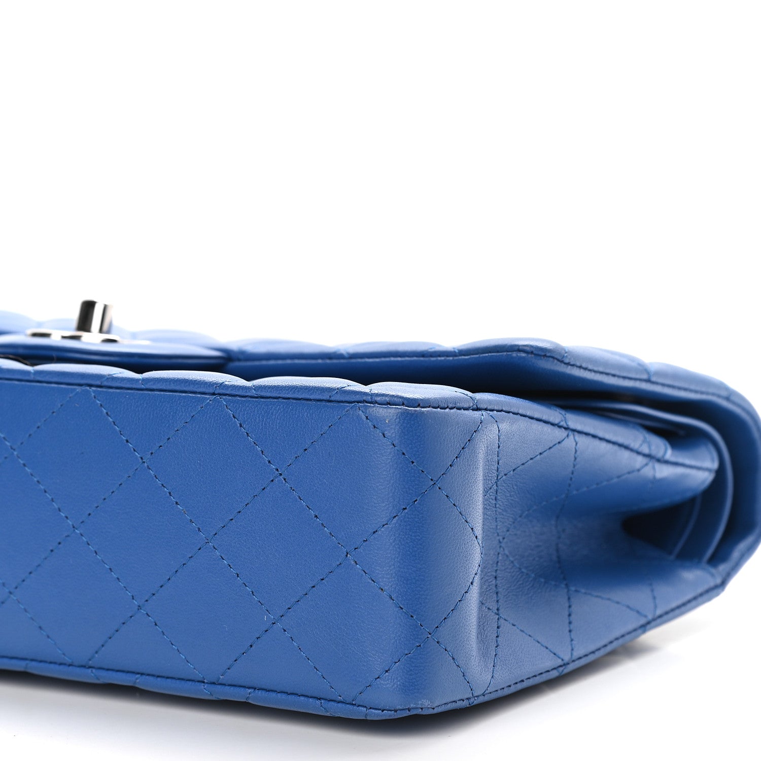 Chanel Lambskin Quilted Medium Double Flap Blue 10 of 10