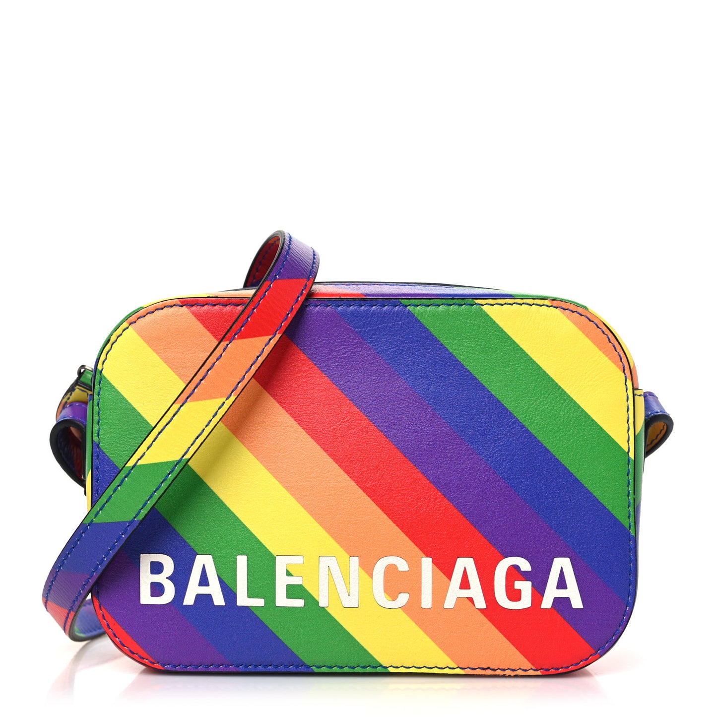 Smooth Calfskin Rainbow Logo XS Ville Camera Bag Multicolor