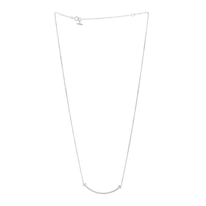 Tiffany 18K White Gold Small T Smile Pendant Necklace 3 of 5