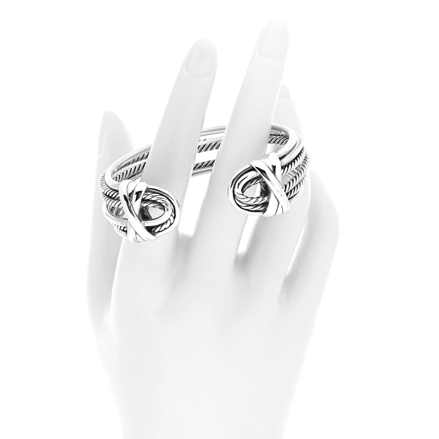 Sterling Silver Narrow Crossover Cuff Bracelet