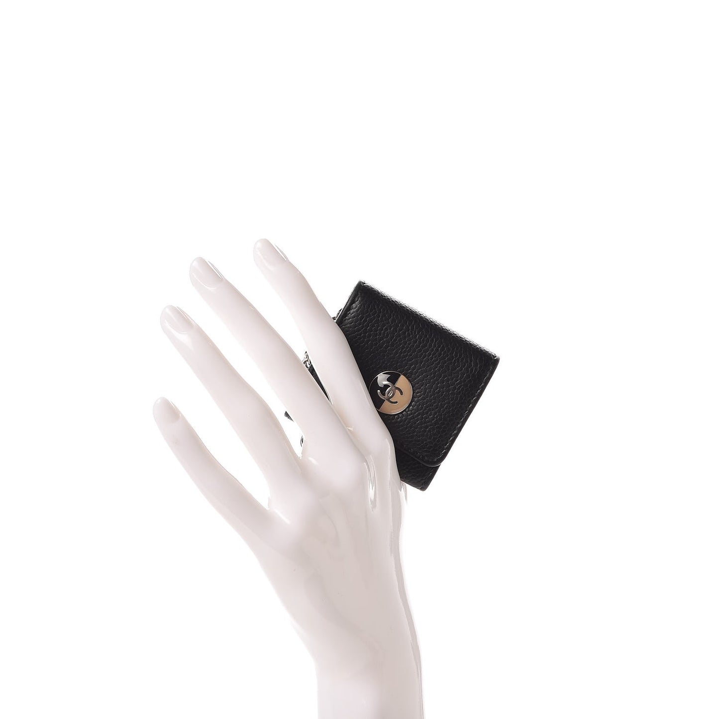 Caviar Photo Holder Key Chain Bag Charm Black