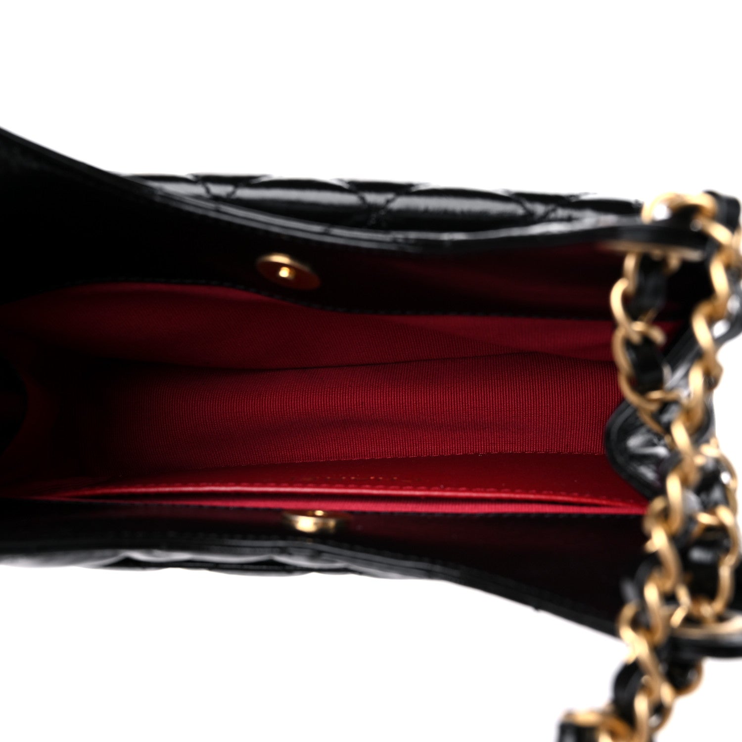 Chanel Shiny Crumpled Calfskin Quilted Small Wavy CC Hobo Black 5 of 10