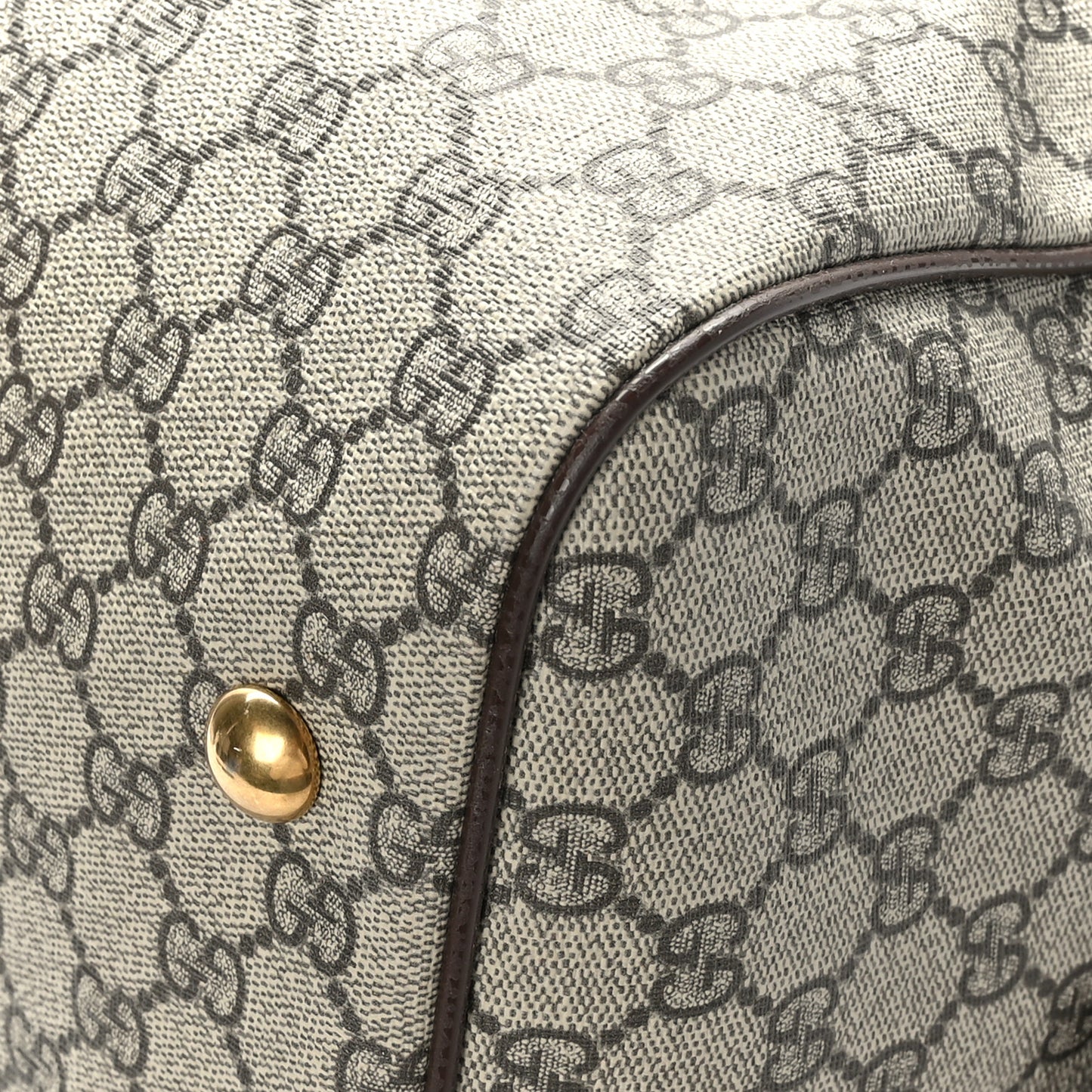 GG Supreme Monogram Textured Dollar Calfskin Web Medium Ophidia Carry-On Duffle Bag Beige Ebony New Acero