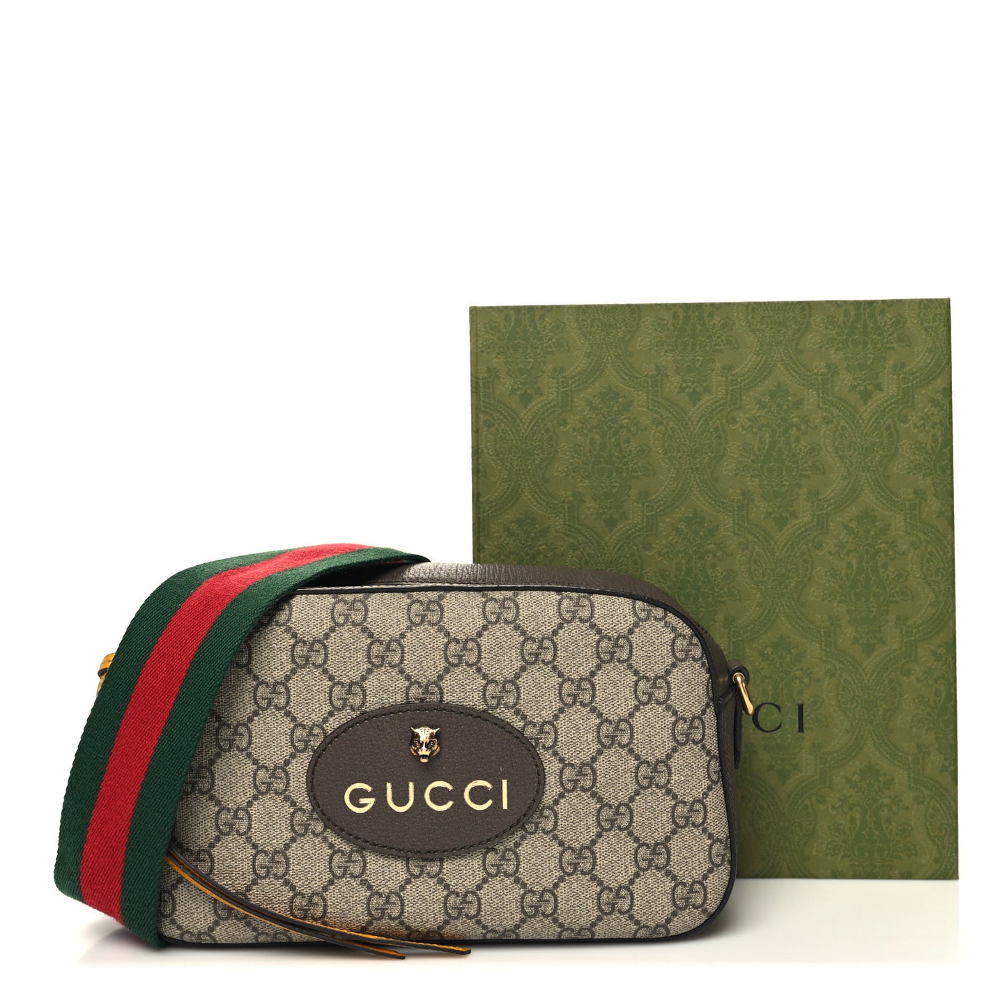 GG Supreme Monogram Web Neo Vintage Shoulder Bag Beige New Acero Crop