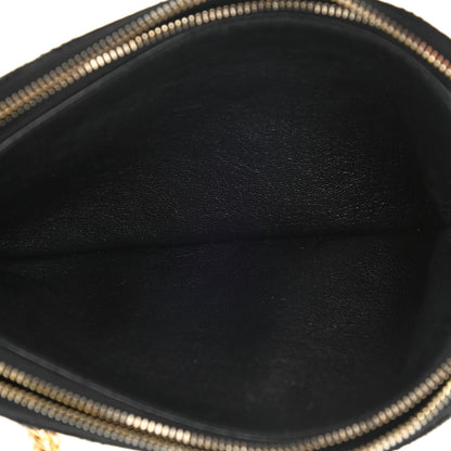 Saint Laurent Grained Lambskin Quilted Mini Becky Double Zip Bag Black 6 of 10