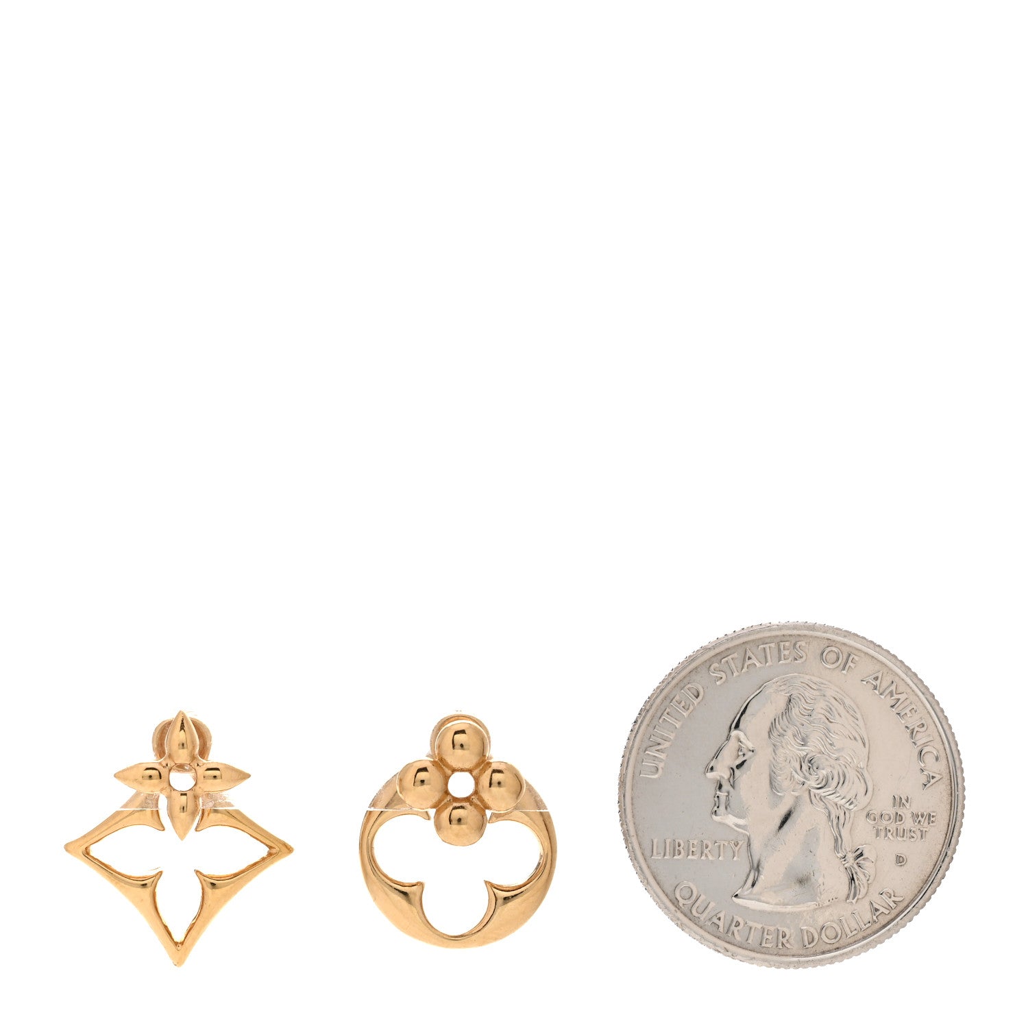 Louis Vuitton Metal LV Flowergram Earrings Gold 2 of 4