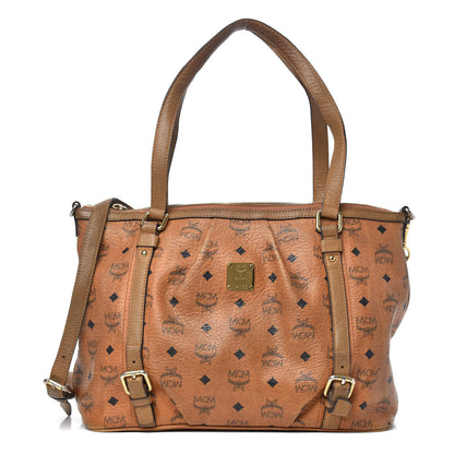 MCM Visetos Medium Essentials Shopper Tote Cognac 1 of 16