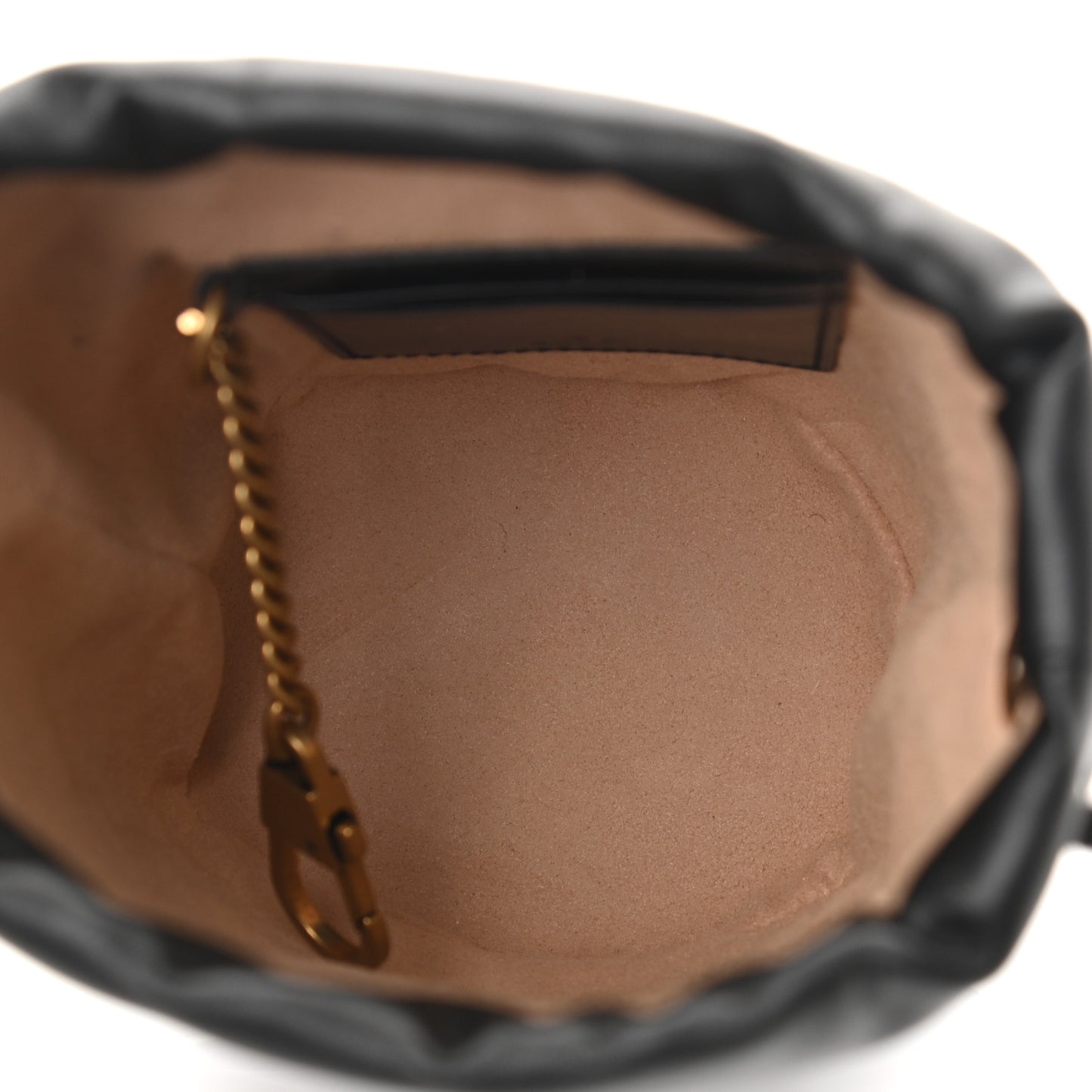 Calfskin Matelasse Mini GG Marmont 2.0 Bucket Bag Black