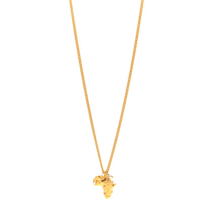 Chanel Crystal Pearl CC Africa Pendant Necklace Gold White 1 of 6