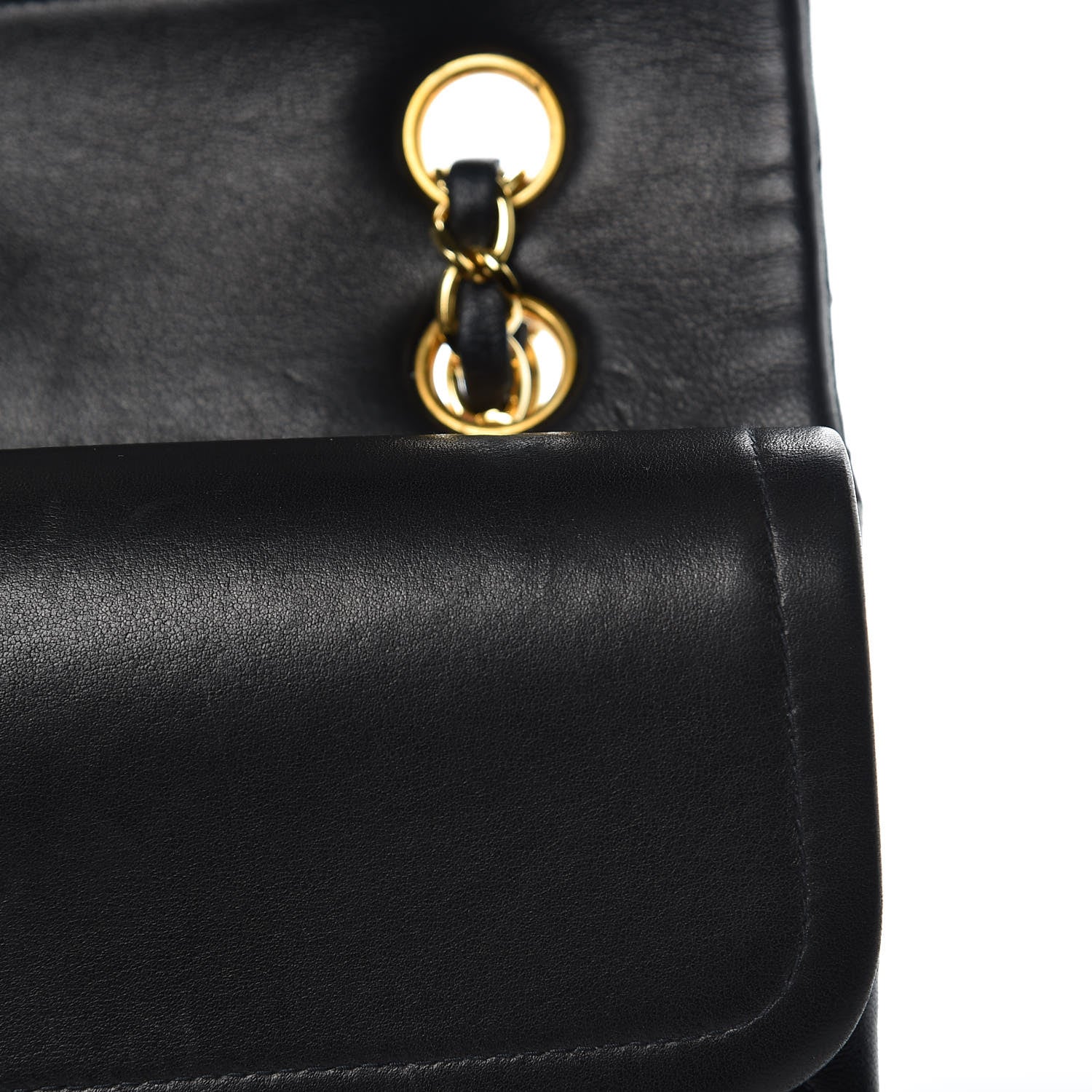 Chanel Lambskin Quilted Medium Double Flap Black 12 of 14