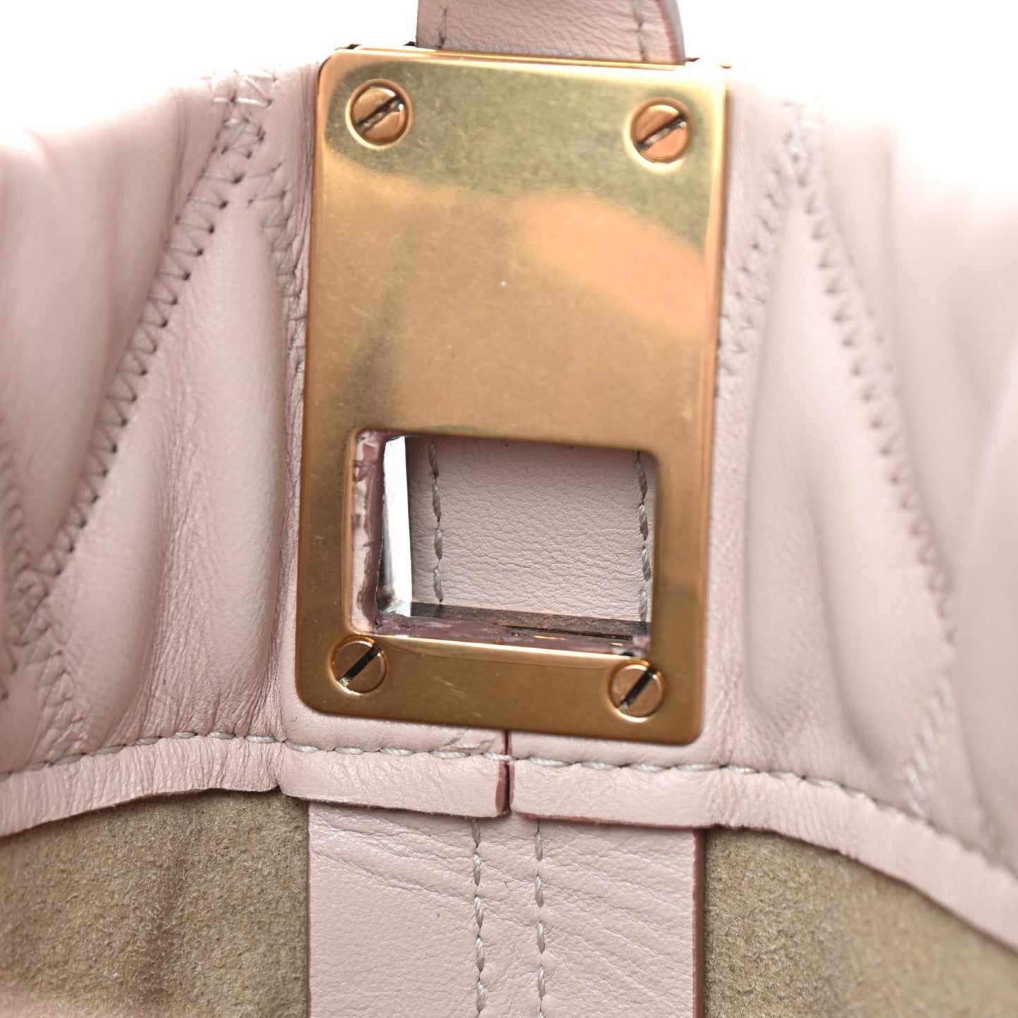 Lambskin Quilted Mini GV Bucket Bag Pink