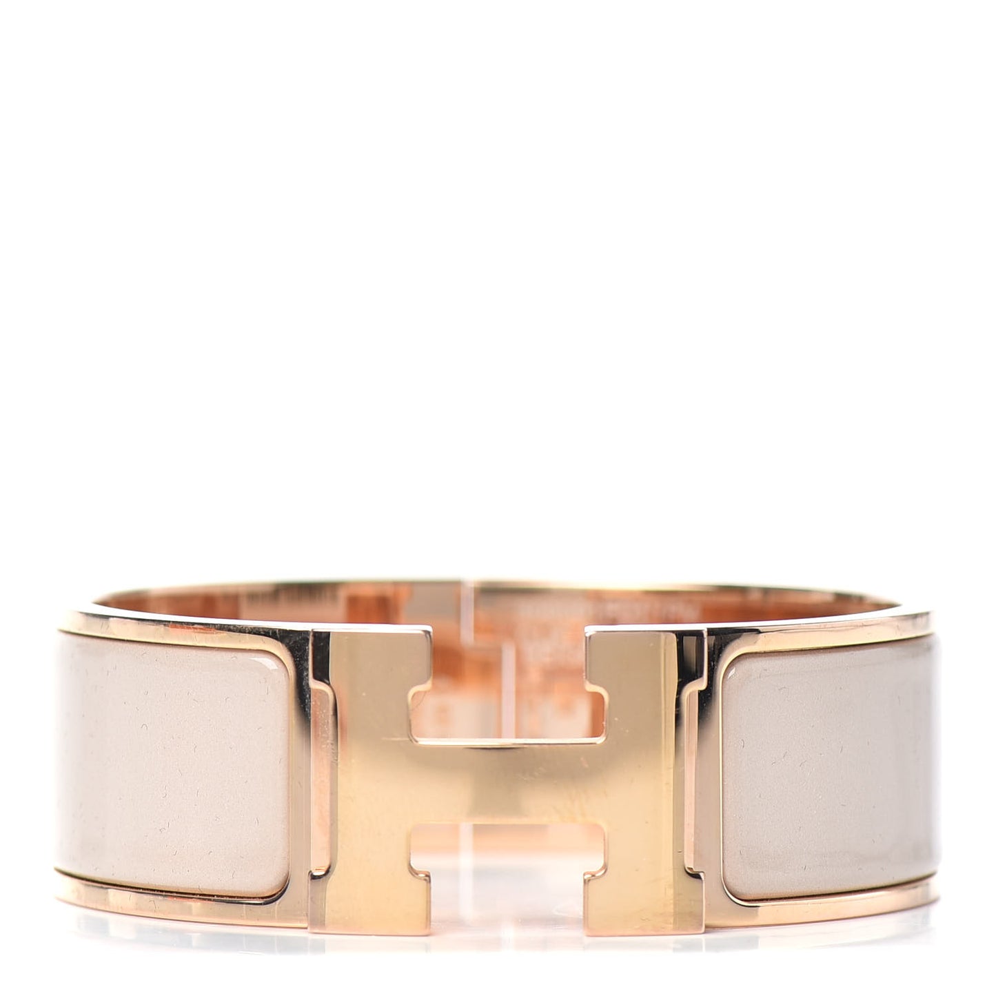 Enamel Wide Clic Clac H Bracelet PM Beige Rose