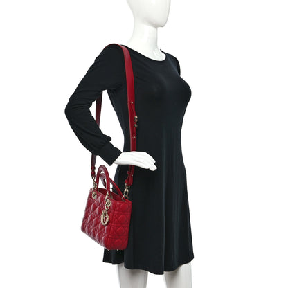 Christian Dior Lambskin Cannage Small My ABCDior Lady Dior Red 3 of 8