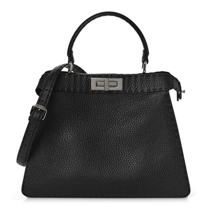 Fendi Cuoio Romano Selleria Chamois Medium Peekaboo I SEE U Satchel Black Camel Sunflower 1 of 8