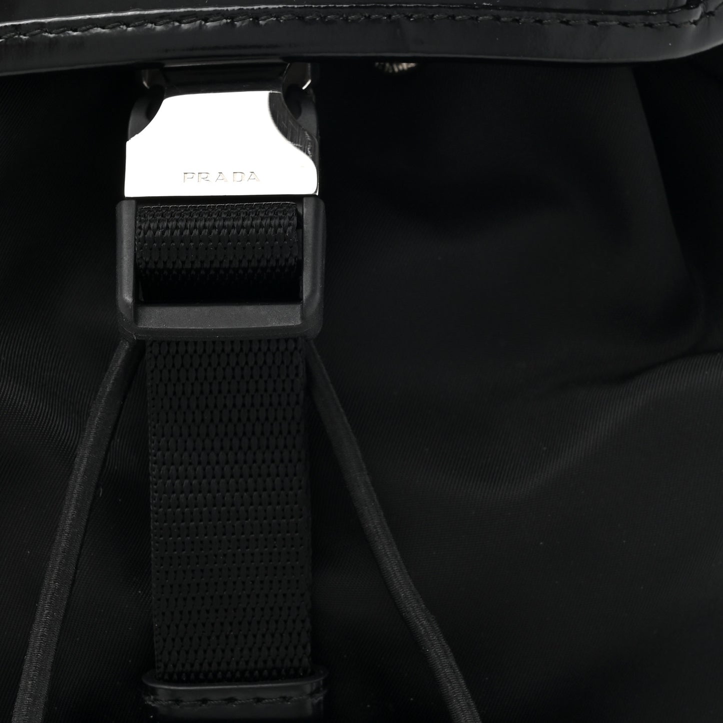 Nylon Brushed Calfskin Mini Backpack Black