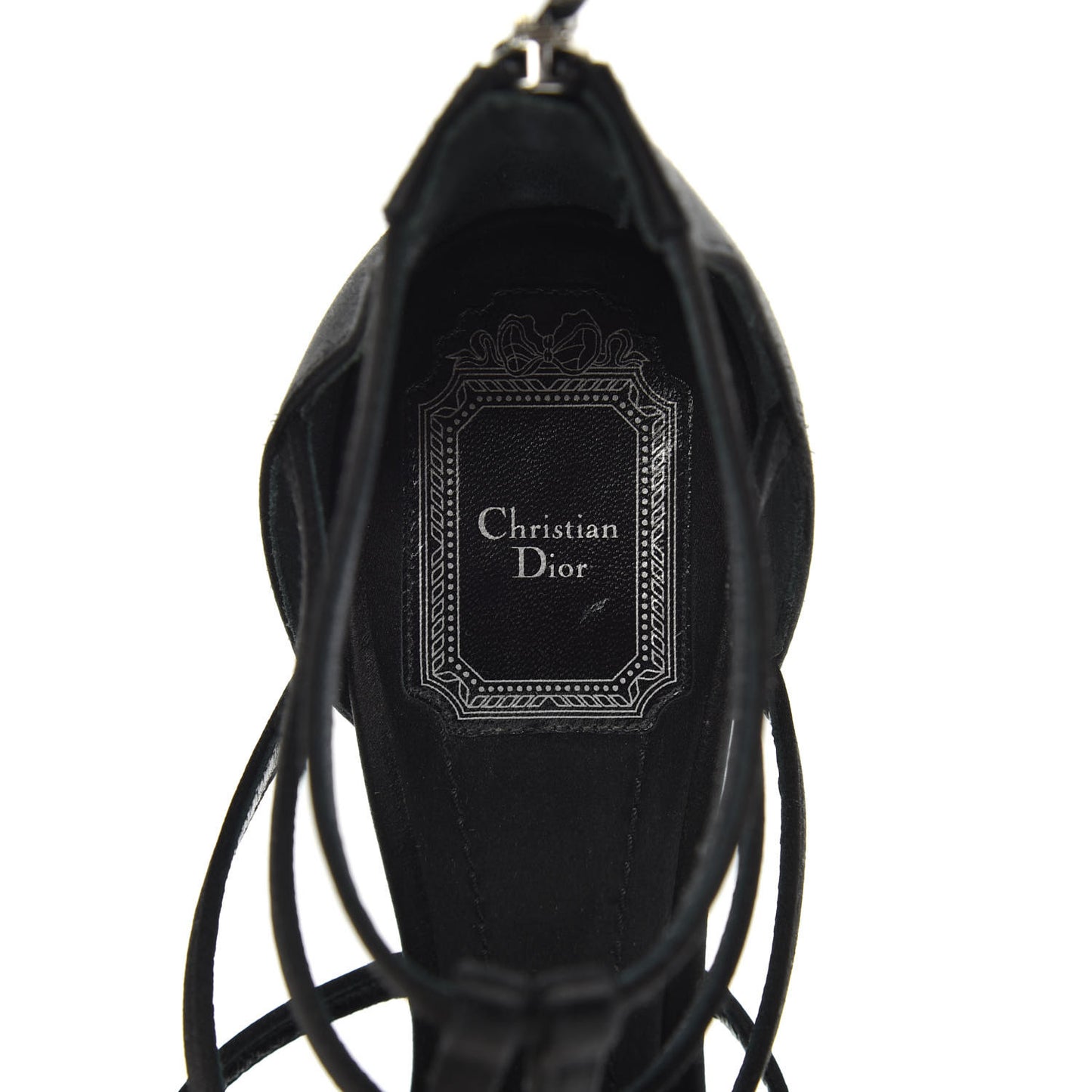 Satin Crystal Star Strap Sandals 38.5 Black