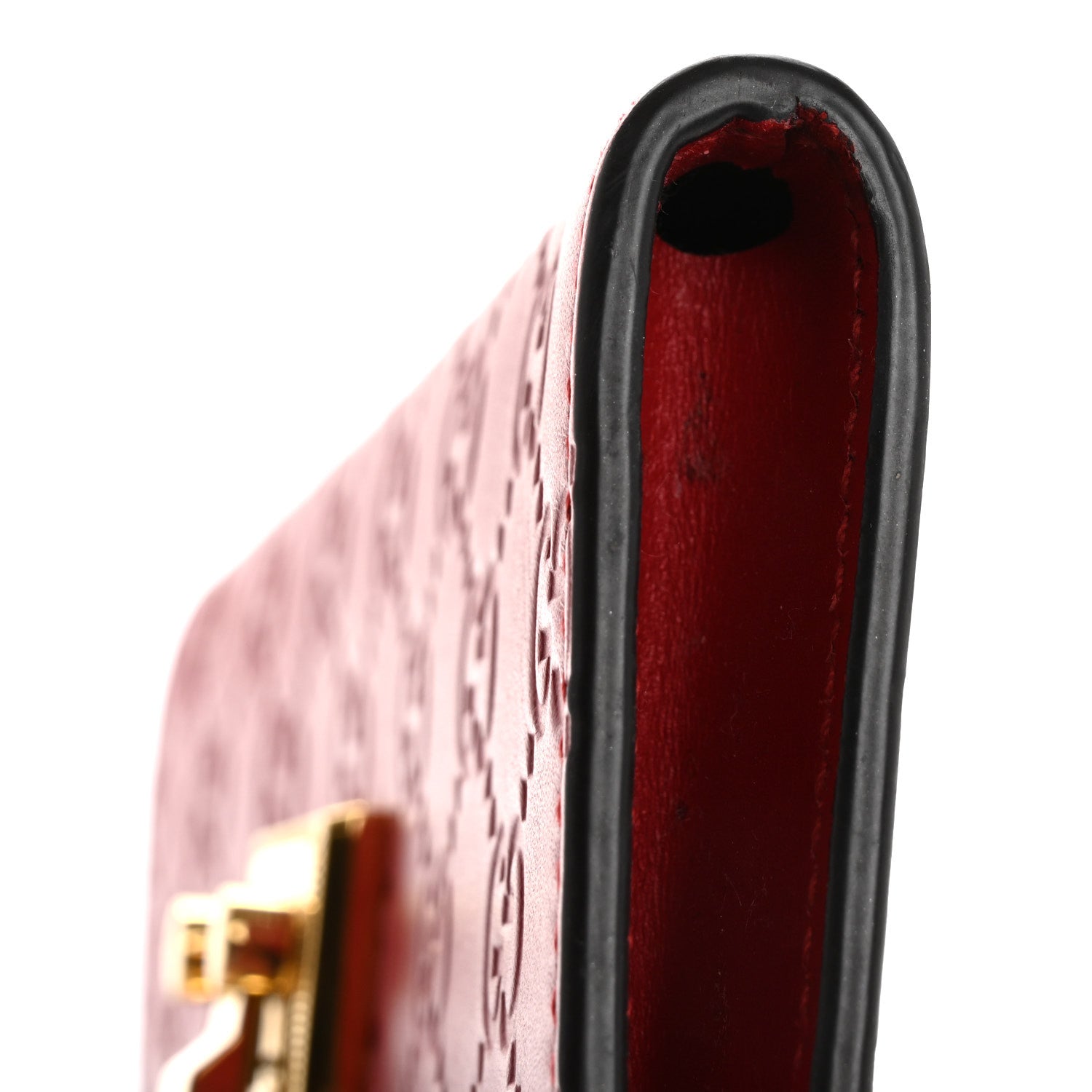 Gucci Guccissima Padlock Clutch Hibiscus Red 9 of 13