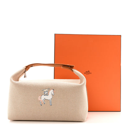 Hermes Canvas Large Bride-A-Brac Cabriole Case Biscuit 9 of 9