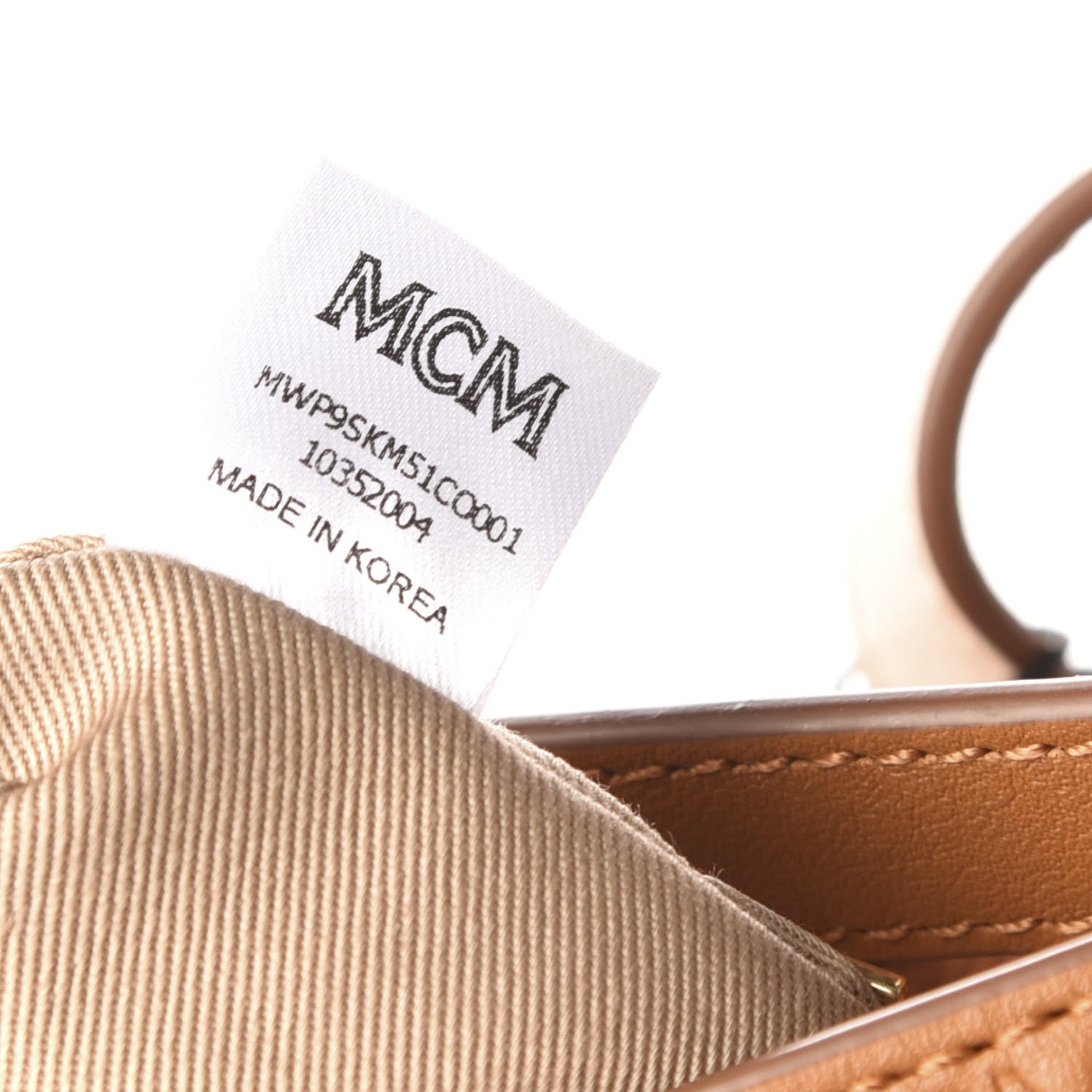 MCM Calfskin Ottomar Monogram Medium Klara Top Zip Tote Cognac 9 of 9