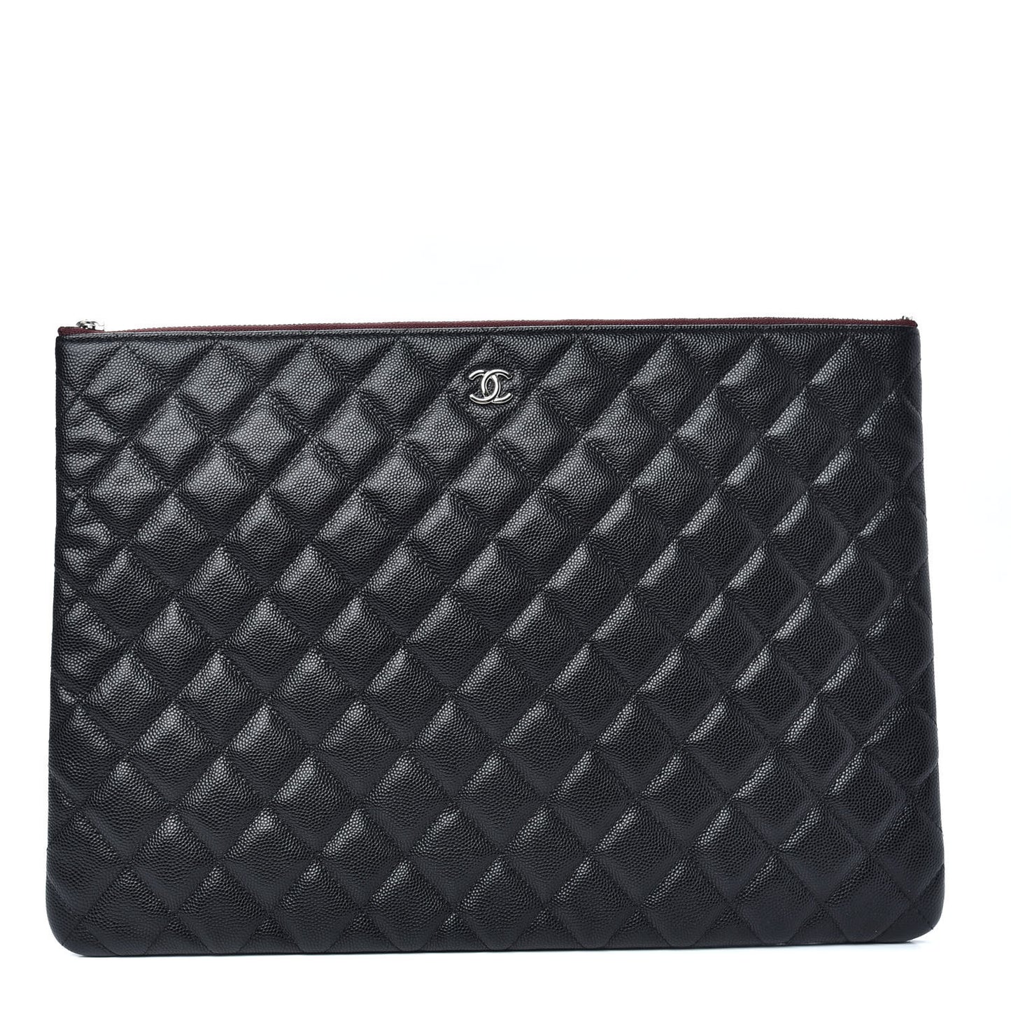 Caviar Quilted Large Cosmetic Case Black