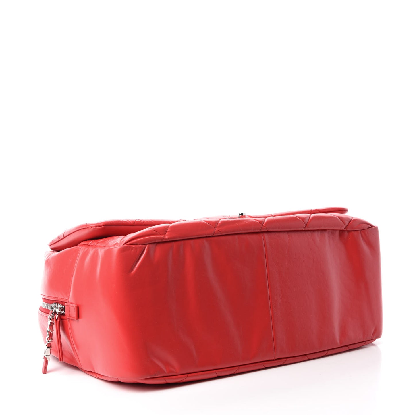 Aged Calfskin Quilted Medium Express Bowling Bag Red
