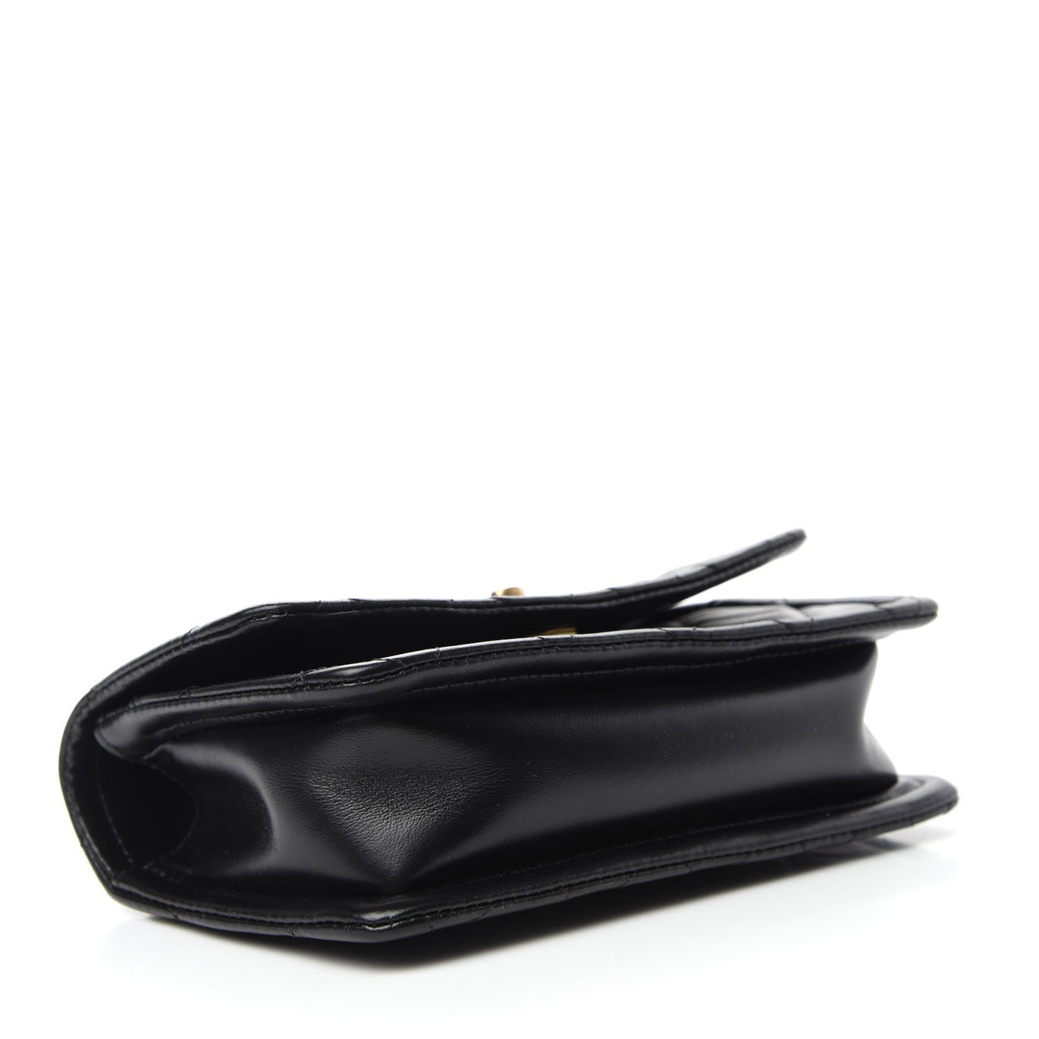Chanel Shiny Lambskin Flap Clutch With Chain Black 4 of 10
