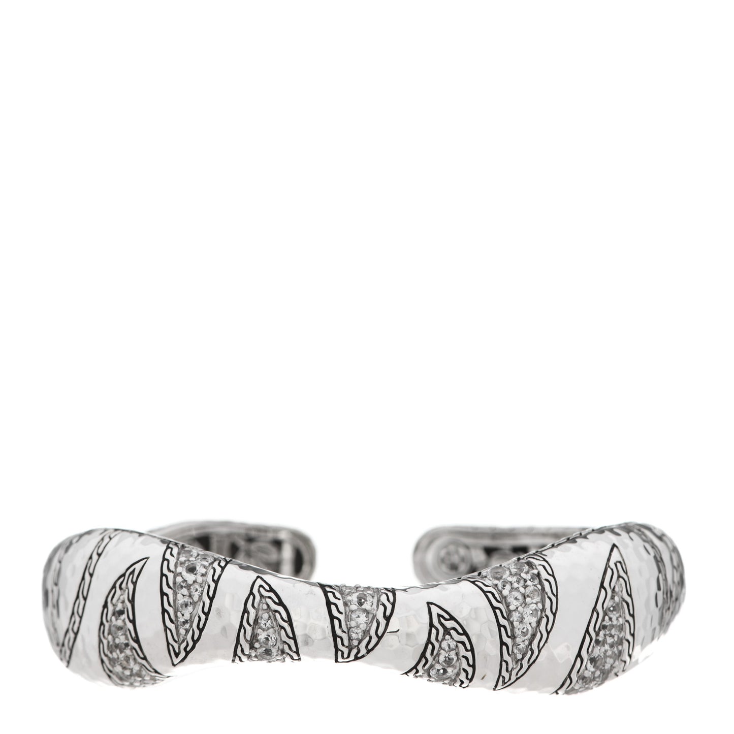 Sterling Silver White Topaz Palu Macan Cuff Bracelet
