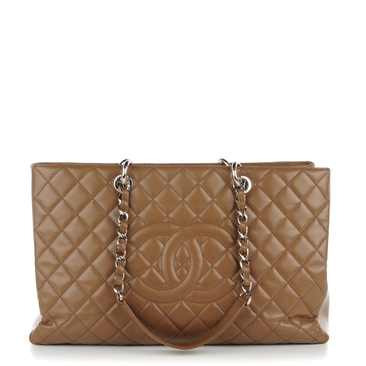 Chanel Caviar Quilted XL Grand Shopping Tote GST Dark Beige 1 of 7