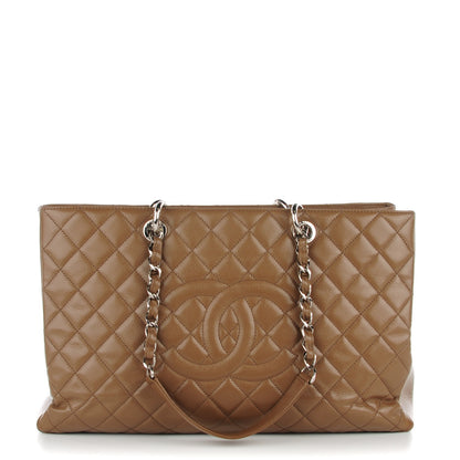 Chanel Caviar Quilted XL Grand Shopping Tote GST Dark Beige 1 of 7