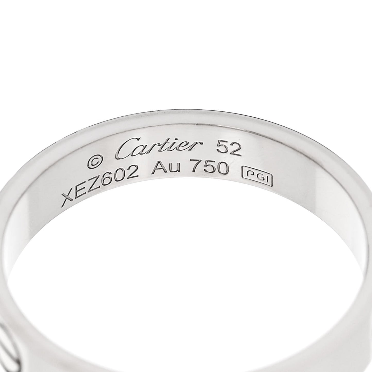18K White Gold 3.5mm LOVE Wedding Band Ring 52 6