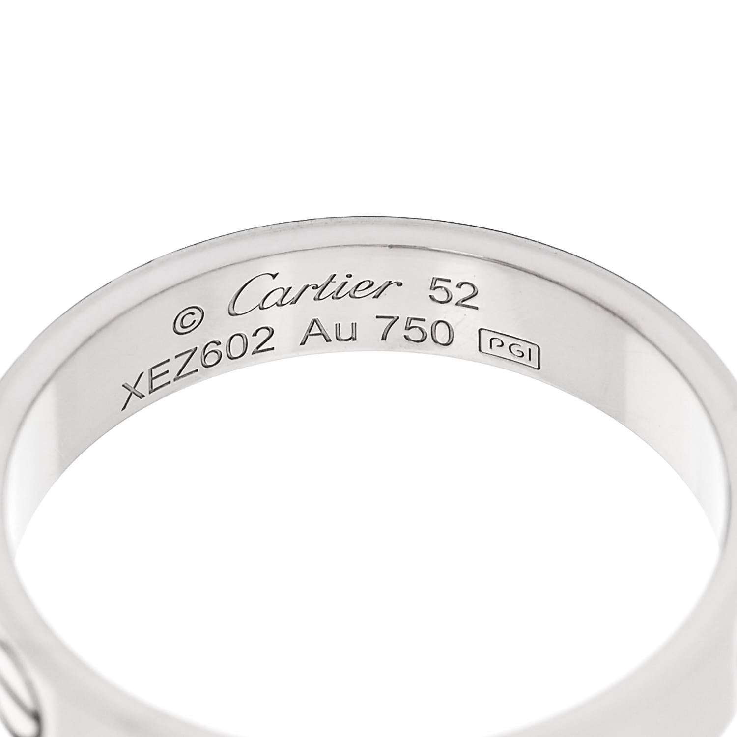 Cartier 18K White Gold 3.5mm LOVE Wedding Band Ring 52 6 4 of 5
