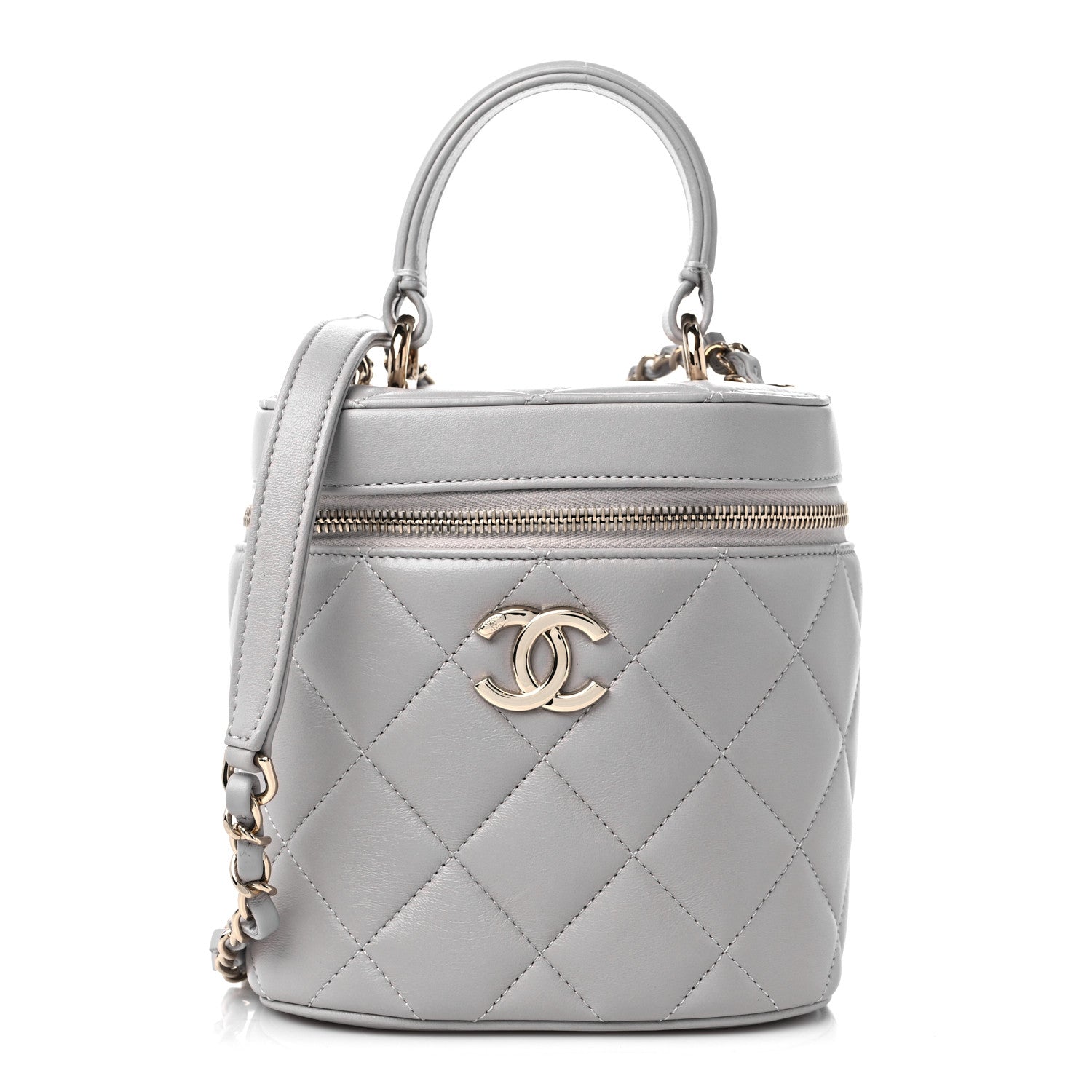 Chanel Lambskin Quilted Trendy Vanity Case Grey 1 of 9