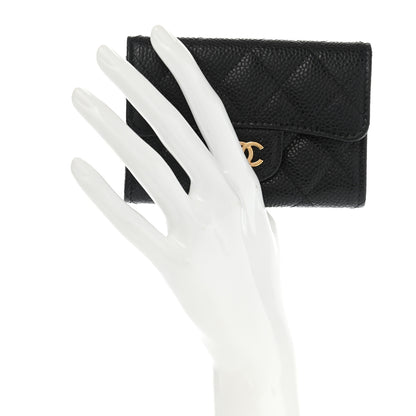Chanel Caviar Quilted Flap Card Holder Wallet Black 2 of 7