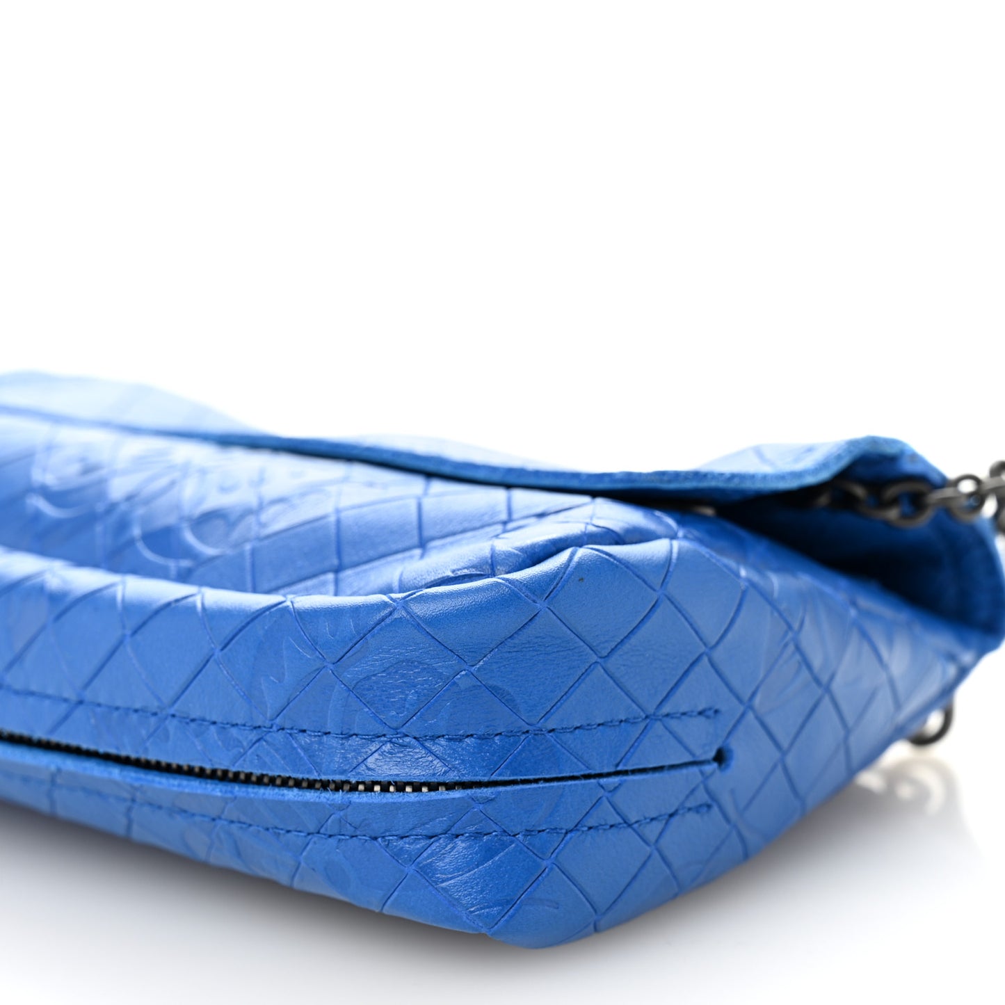 Calfskin Intrecciomirage Embossed Butterfly Small Chain Crossbody Signal Blue