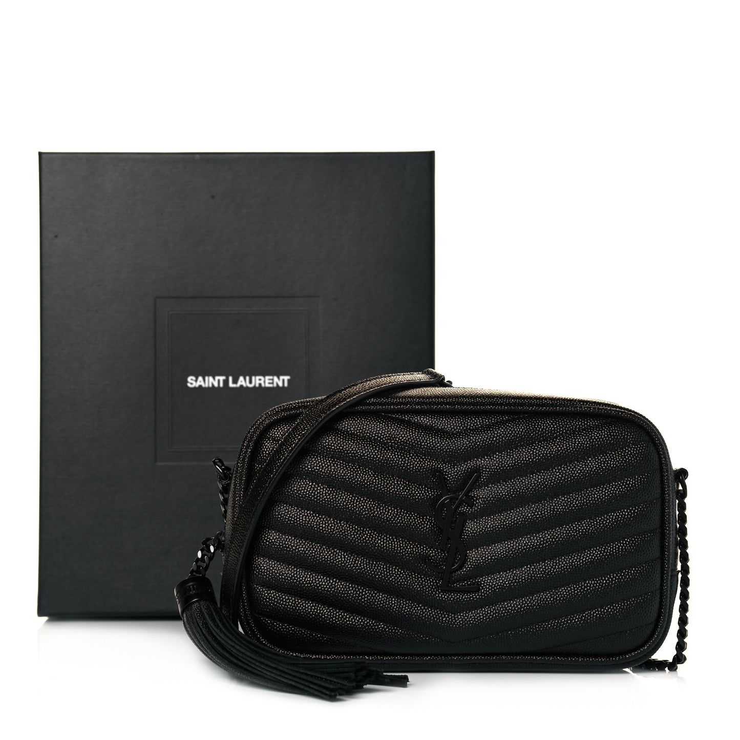 Grain De Poudre Matelasse Monogram Mini Lou Camera Bag Black