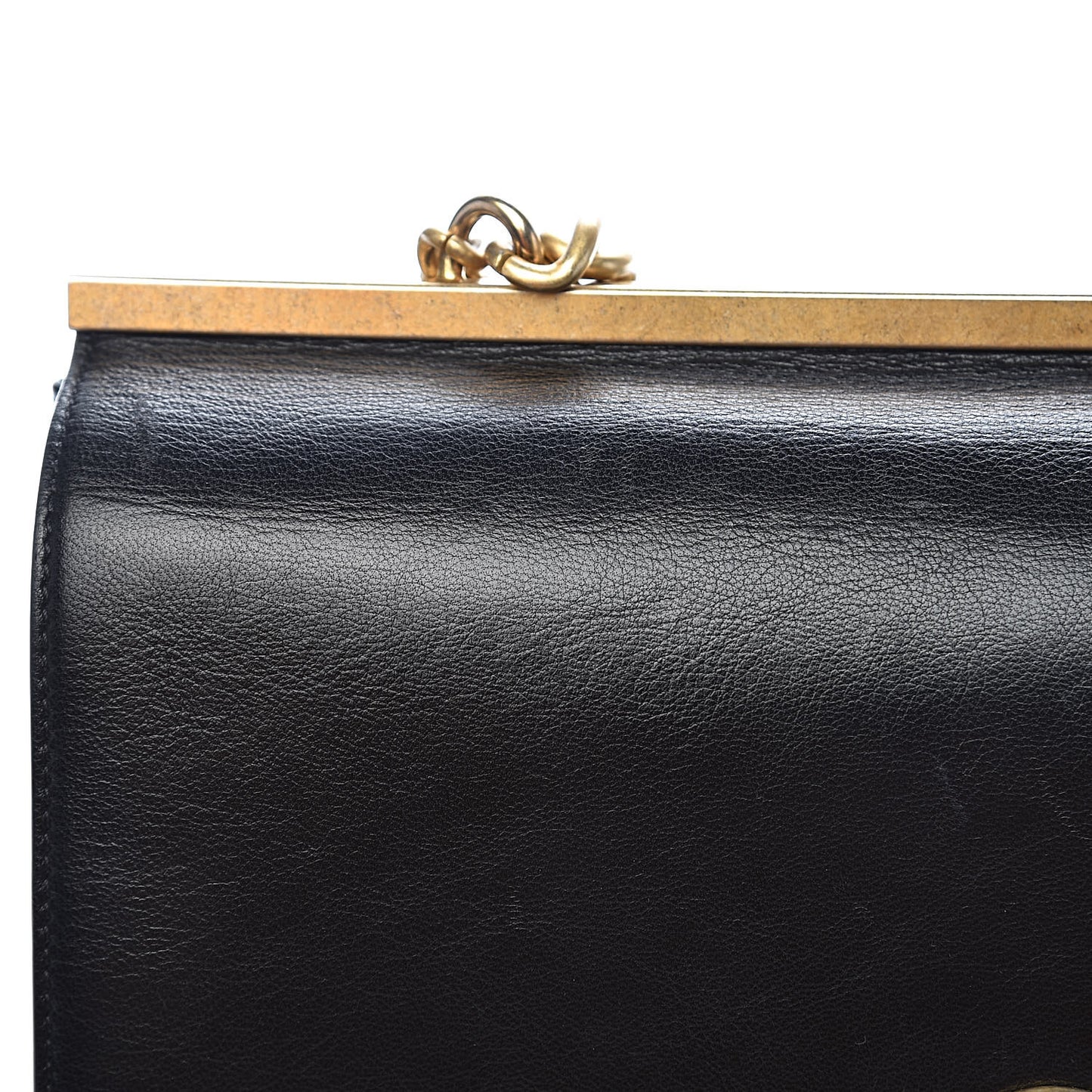 Goatskin Stitched Flap Black