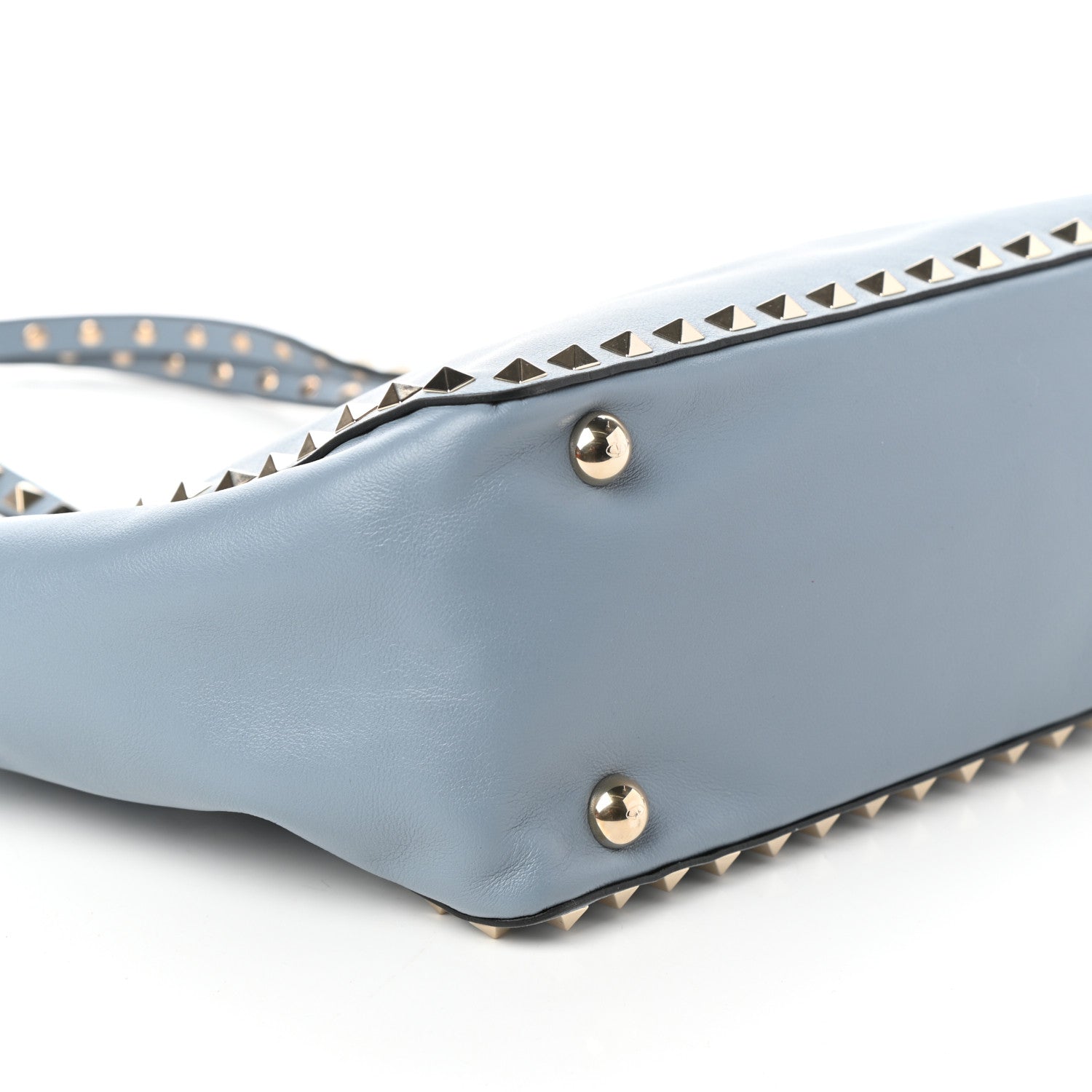 Valentino Garavani Vitello Small Rockstud Tote Grey 8 of 9