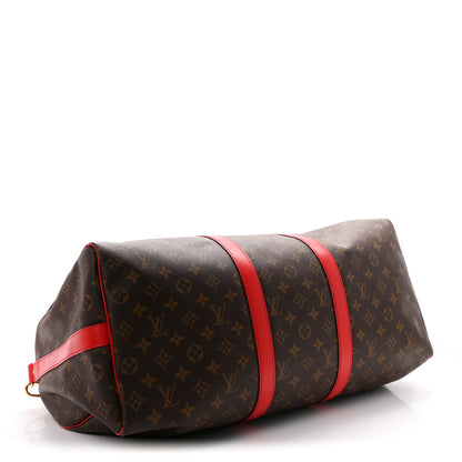 Louis Vuitton Calfskin Monogram Keepall Bandouliere 50 Coquelicot 3 of 9