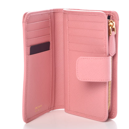 Prada Saffiano Metal Compact Wallet Petalo 5 of 8
