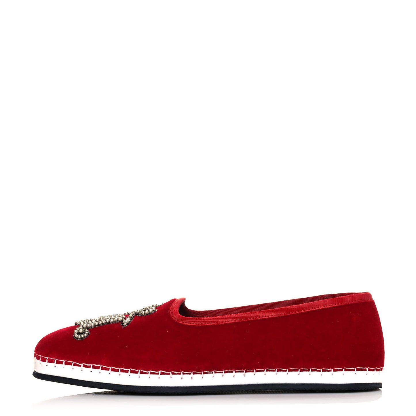 Velluto Marmara Pearl Embellished Mens Loafers 8 Red