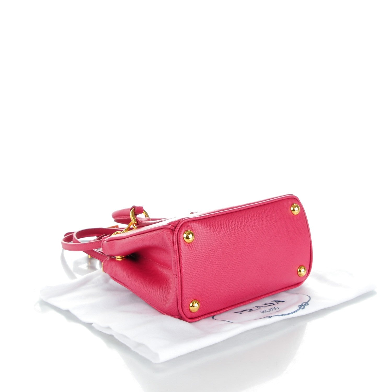 Prada Saffiano Mini Galleria Double Zip Tote Peonia 151458